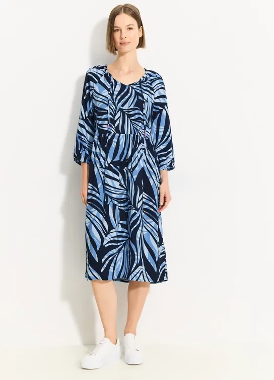 Cecil Damen Tunika Kleid mit Print in Blau, Gr: XS