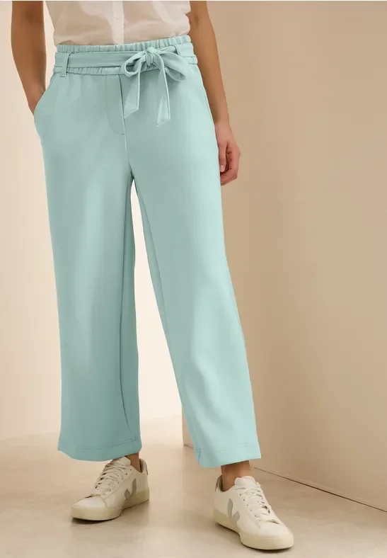Thumbnail - Cecil Damen Wide Leg Hose in Grün, Gr: XS