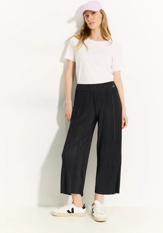 Cecil Damen Plissée Hose in Schwarz, Gr: XXL