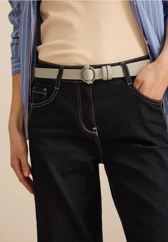 Cecil Damen Gürtel mit runder Schnalle in Beige, Gr: 105