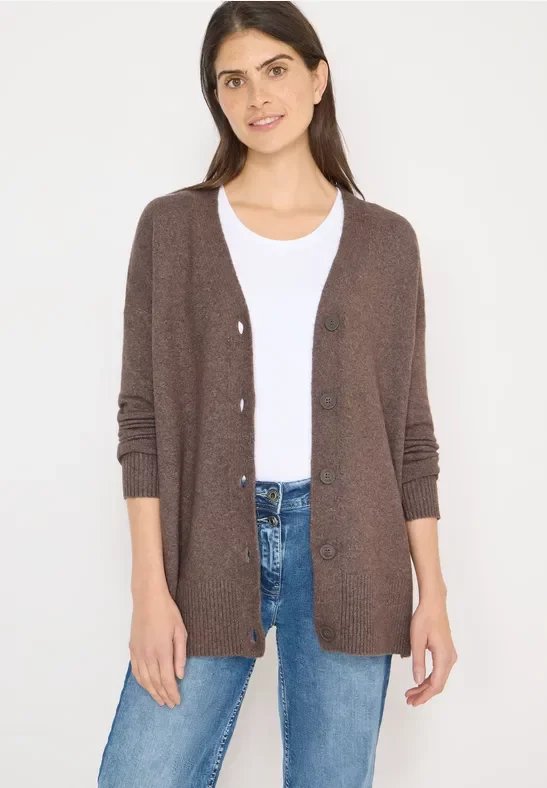 Thumbnail - Cecil Damen Cardigan mit Knopfleiste in Braun, Gr: L