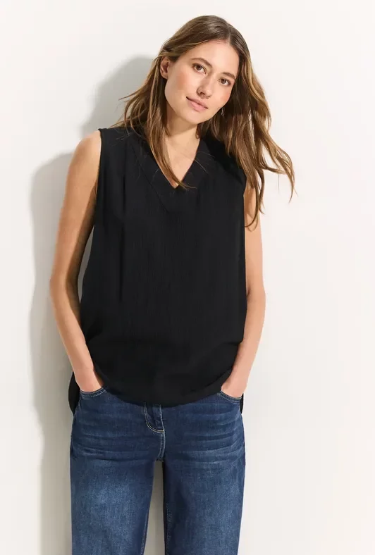 Cecil Damen Struktur Blusentop in Schwarz, Gr: M