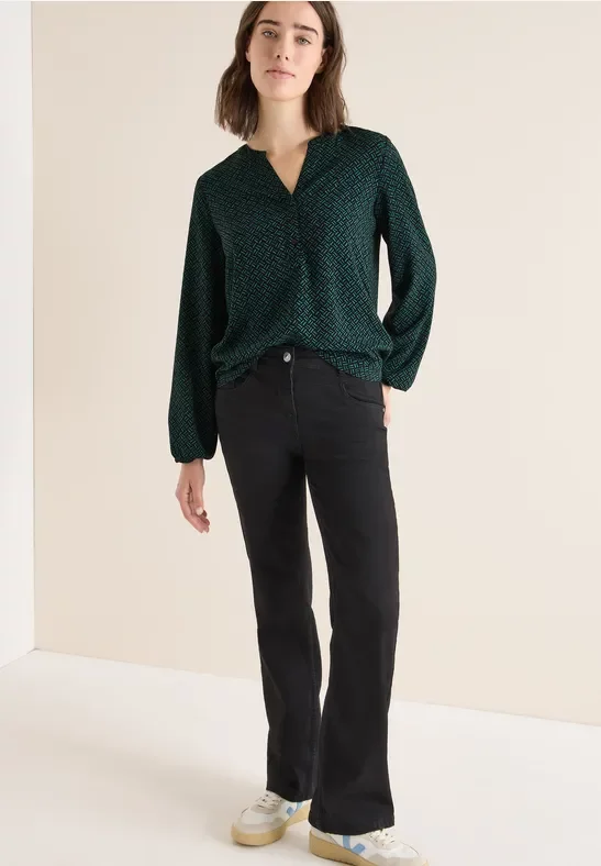 Thumbnail - Cecil Damen Gemusterte Bluse in Grün, Gr: L