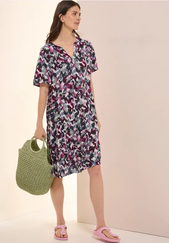 Thumbnail - Cecil Damen Gemustertes Kleid in Weiß, Gr: XS