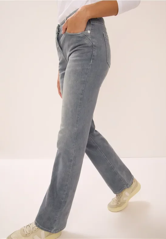 Cecil Damen Bootcut Jeans in Grau, Gr: 25