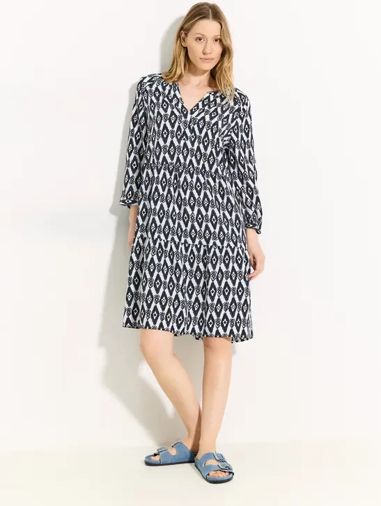 Thumbnail - Cecil Damen Tunika Kleid mit Print in Weiß, Gr: XS