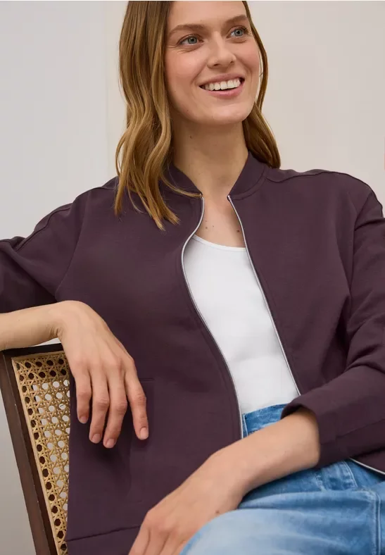 Cecil Damen Sweat Blouson mit Tunnelzug in Rot, Gr: XS