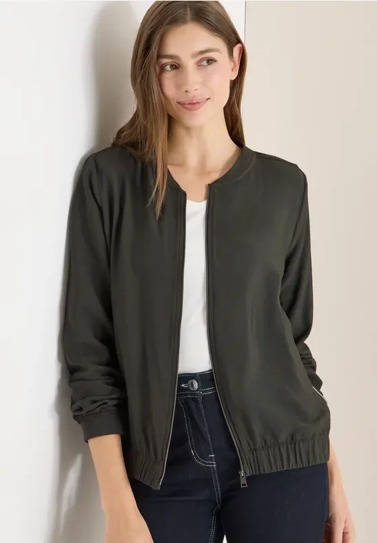 Cecil Damen Blouson in Unifarbe in Grün, Gr: S
