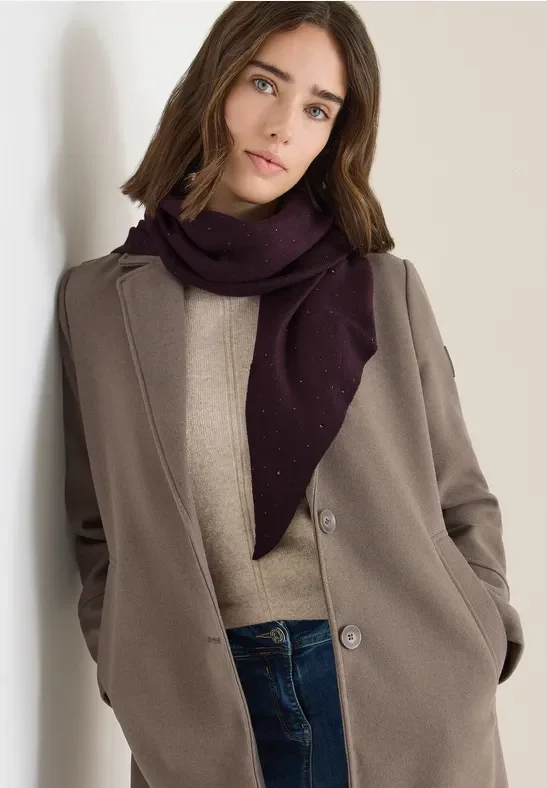 Cecil Damen Schal mit Schmucksteinen in Rot, Gr: One size