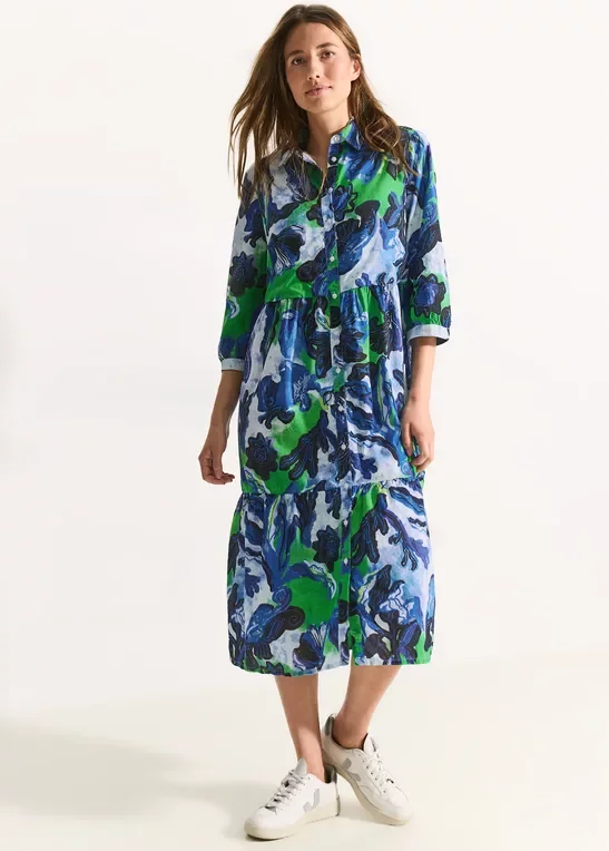 Cecil Damen Midikleid mit Print in Weiß, Gr: L