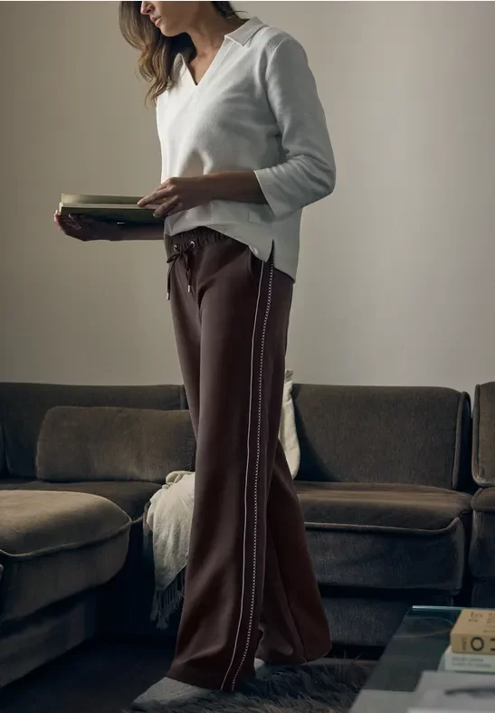 Cecil Damen Hose mit Tapestreifen in Braun, Gr: L