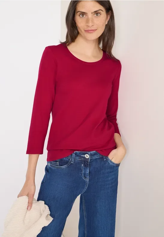 Cecil Damen Basic Shirt in Rot, Gr: S