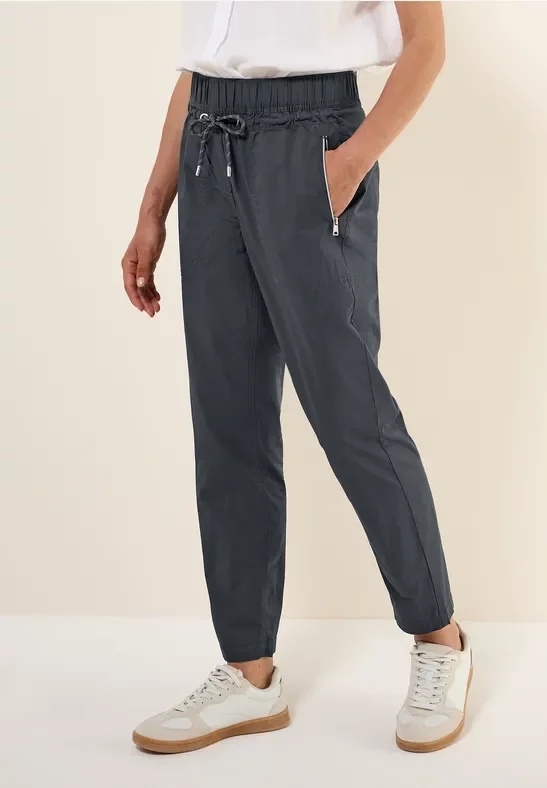 Cecil Damen Papertouch Hose in Grau, Gr: XL