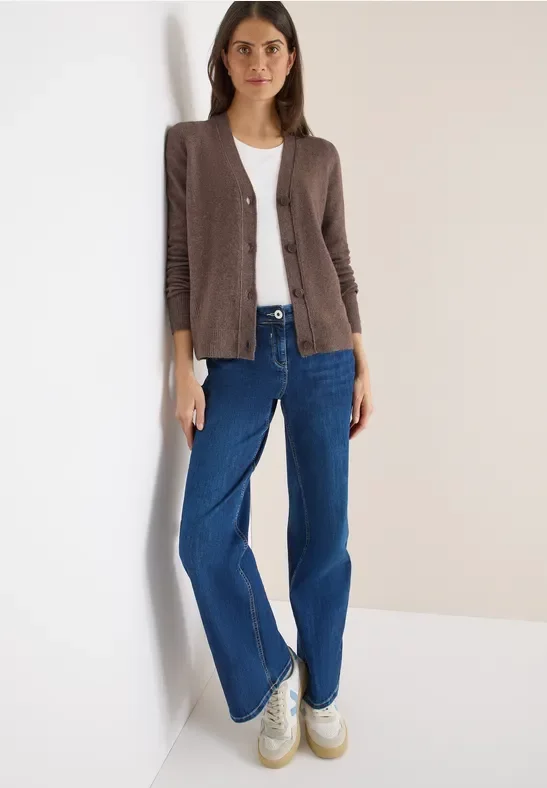 Cecil Damen Softer V-Neck Cardigan in Braun, Gr: XXL