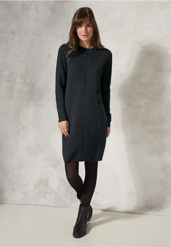 Cecil Damen Knielanges Strickkleid in Grau, Gr: XL