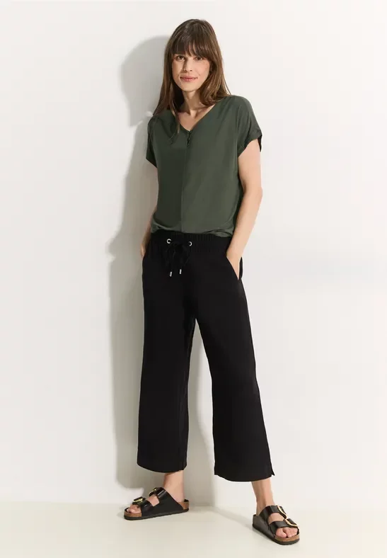 Thumbnail - Cecil Damen V-Neck T-Shirt in Grün, Gr: S