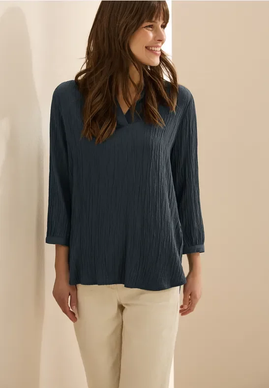 Thumbnail - Cecil Damen Seersucker Bluse in Grün, Gr: L