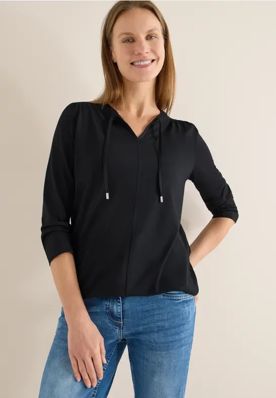 Thumbnail - Cecil Damen Shirt im Tunika-Look in Schwarz, Gr: S