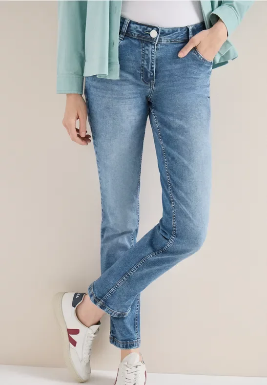 Cecil Damen Straight Leg Jeans in Blau, Gr: 38