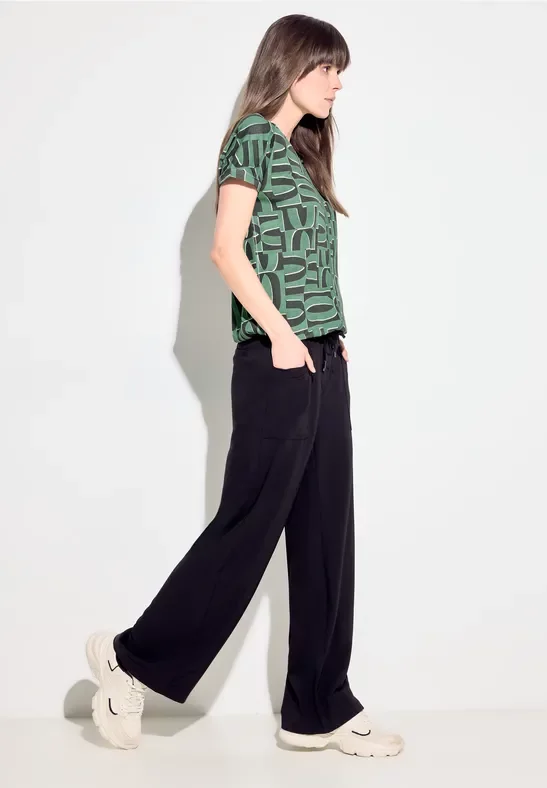 Cecil Damen Print Tunikashirt in Grün, Gr: XS