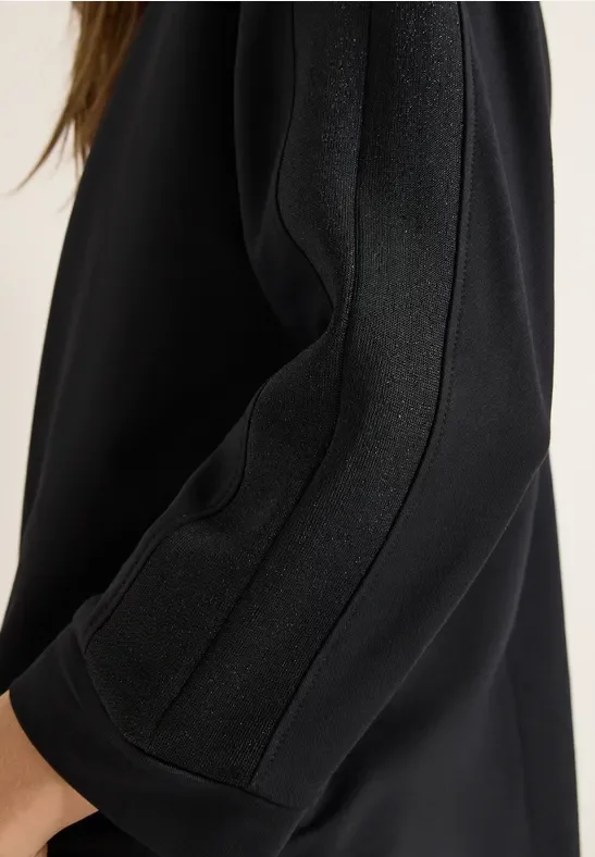 Cecil Damen Batwing Shirt mit Tape in Schwarz, Gr: XS