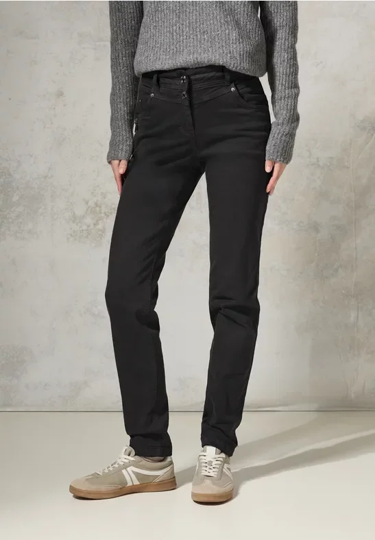 Cecil Damen Hose im Slim Fit in Grau, Gr: 28