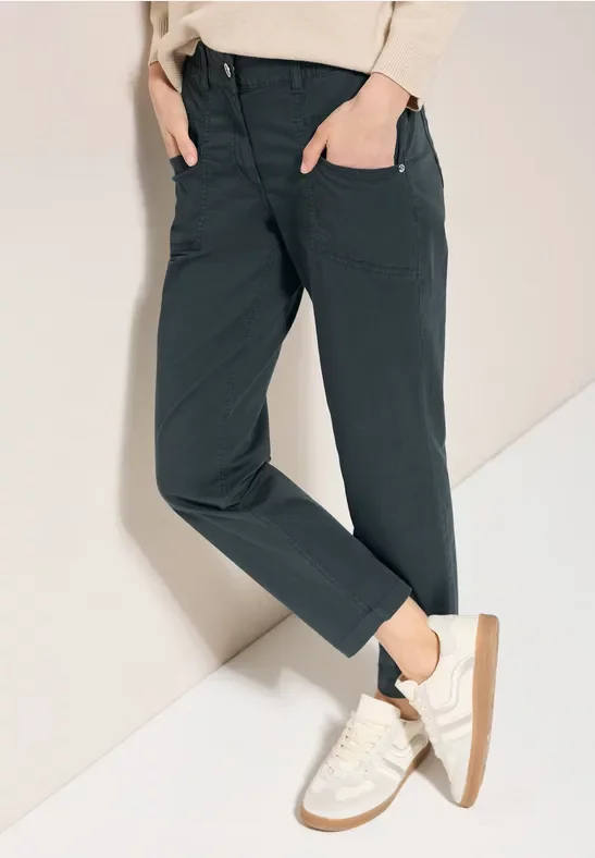 Cecil Damen Papertouch Hose in Grün, Gr: XXL