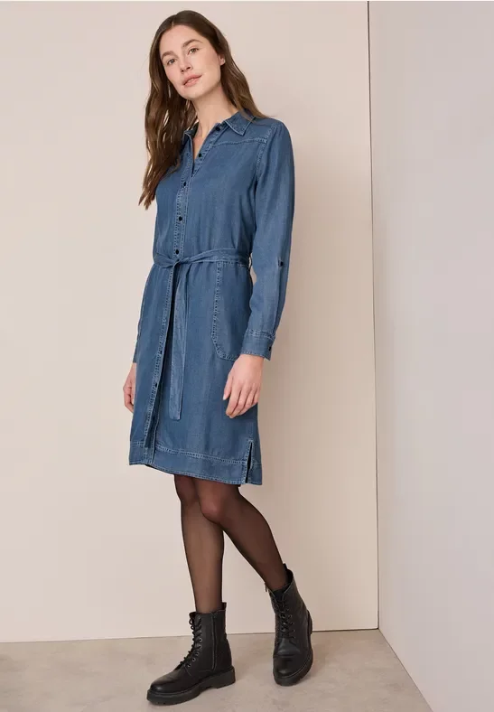 Cecil Damen Lyocell-Kleid in Blau, Gr: XS