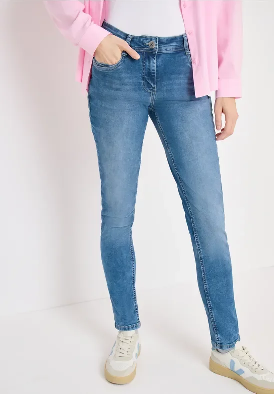 Cecil Damen Straight Leg Jeans in Blau, Gr: 38