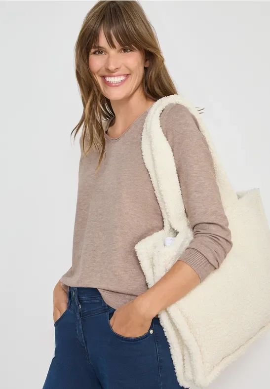 Cecil Damen Kuscheliger Pullover in Braun, Gr: XS