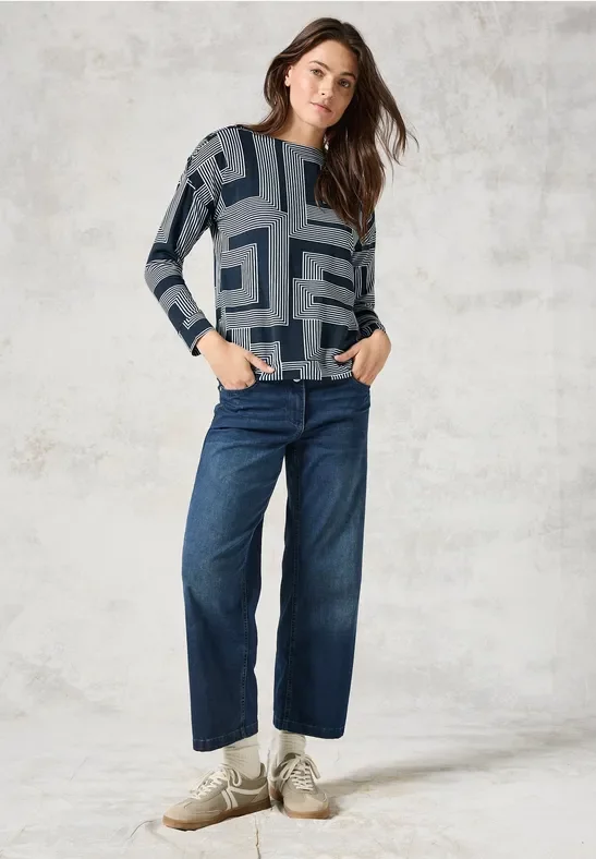 Thumbnail - Cecil Damen Leichtes Sweatshirt in Blau, Gr: XL