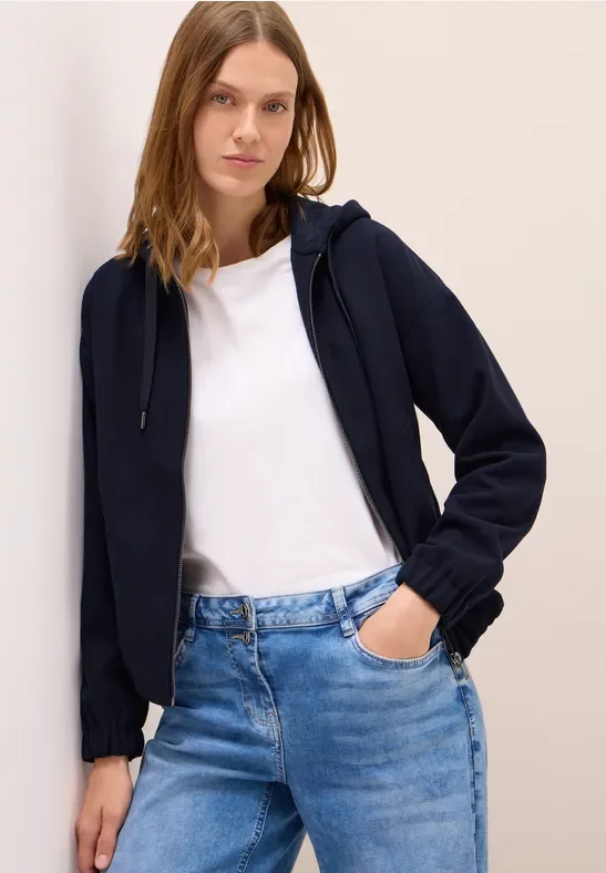 Thumbnail - Cecil Damen Blouson in Wolloptik in Blau, Gr: XL