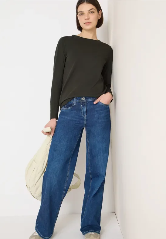 Cecil Damen Shirt in Unifarbe in Grün, Gr: XXL