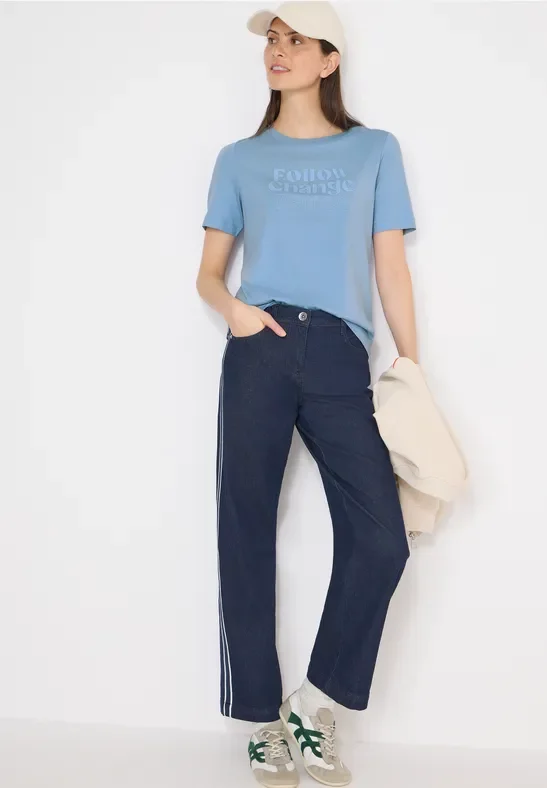 Thumbnail - Cecil Damen T-Shirt mit Frontprint in Blau, Gr: L