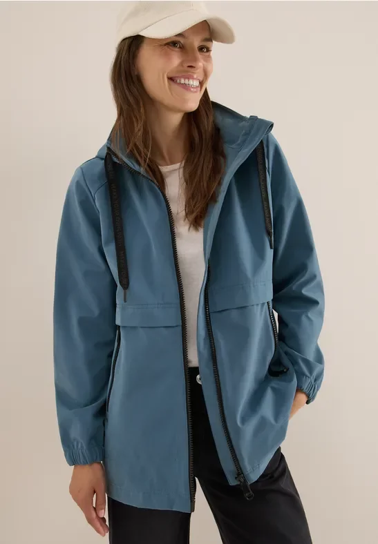 Cecil Damen Kurze Trench Jacke in Blau, Gr: L