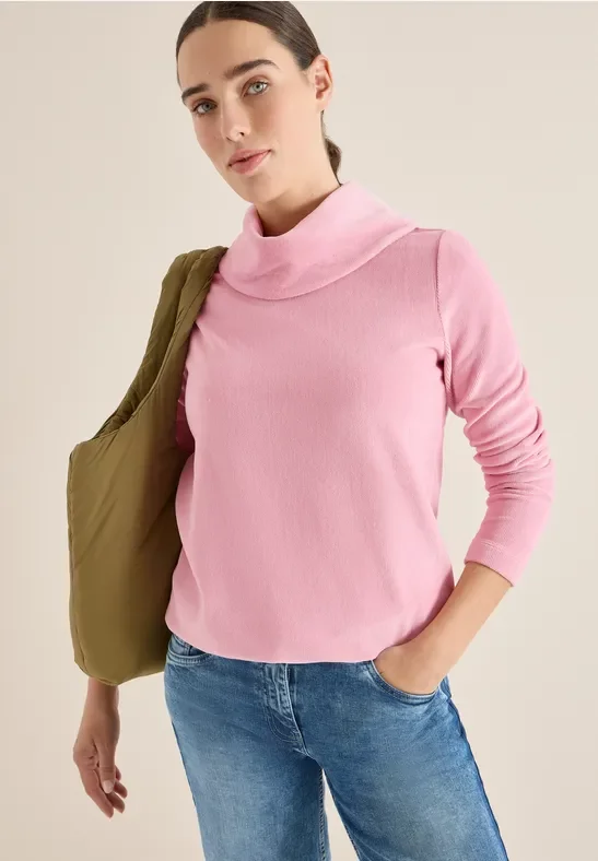 Cecil Damen Cord Shirt mit großem Kragen in Rosa, Gr: M