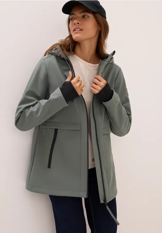 Thumbnail - Cecil Damen Midi Softshell Jacke in Grün, Gr: M