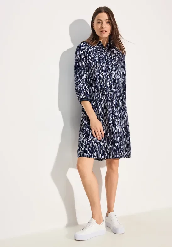 Thumbnail - Cecil Damen Print Hemdblusenkleid in Blau, Gr: XL