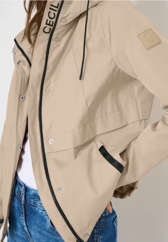 Cecil Damen Windbreaker mit Hoodie in Beige, Gr: L