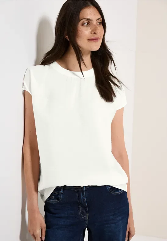 Thumbnail - Cecil Damen Bluse mit feiner Struktur in Weiß, Gr: L