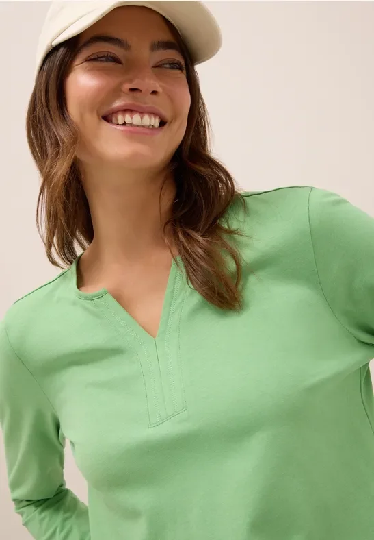 Thumbnail - Cecil Damen Shirt im Tunika-Look in Grün, Gr: XL
