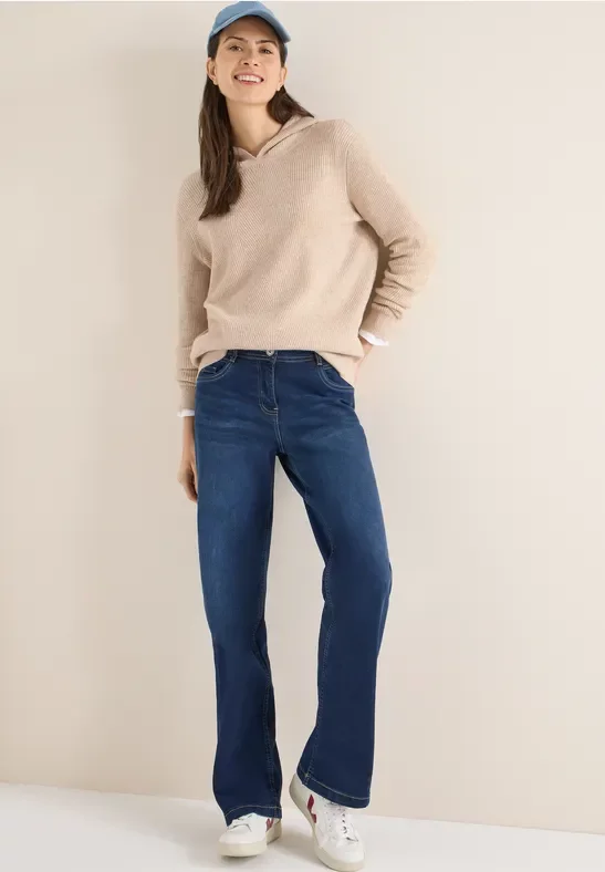 Cecil Damen Softer Kapuzenpullover in Beige, Gr: S