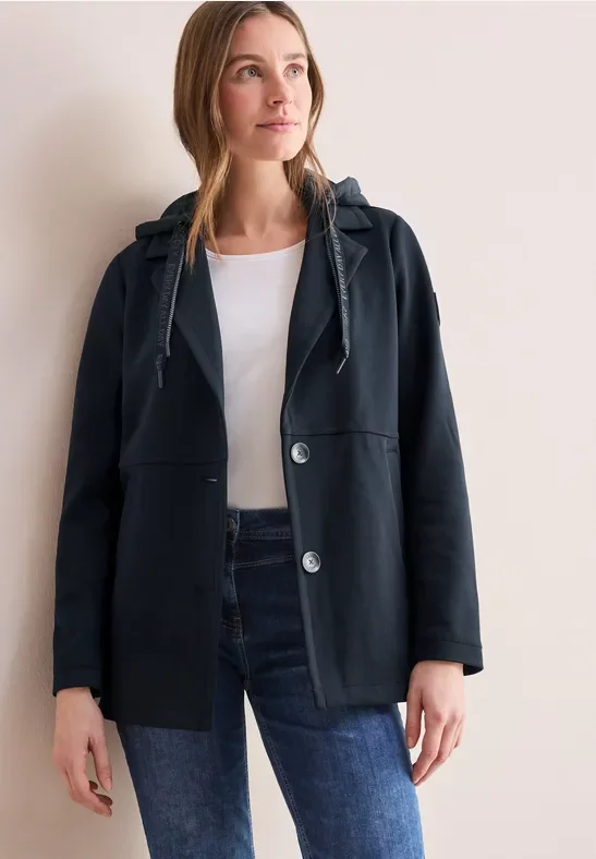 Cecil Damen Jacke mit abnehmbarer Kapuze in Blau, Gr: XL