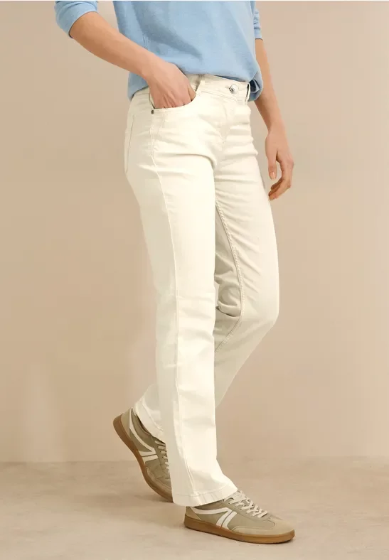 Cecil Damen Bootcut Jeans in Beige, Gr: 36