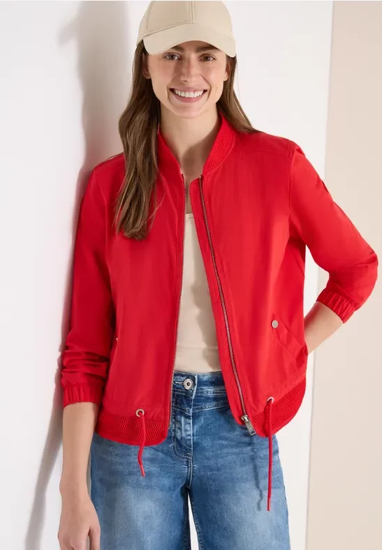 Cecil Damen Blouson mit Tunnelzug und Mesh-Details in Rot, Gr: XXL