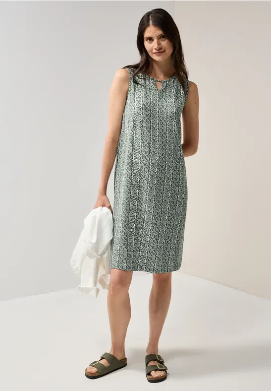 Thumbnail - Cecil Damen Gemustertes Jersey-Kleid in Grün, Gr: XL