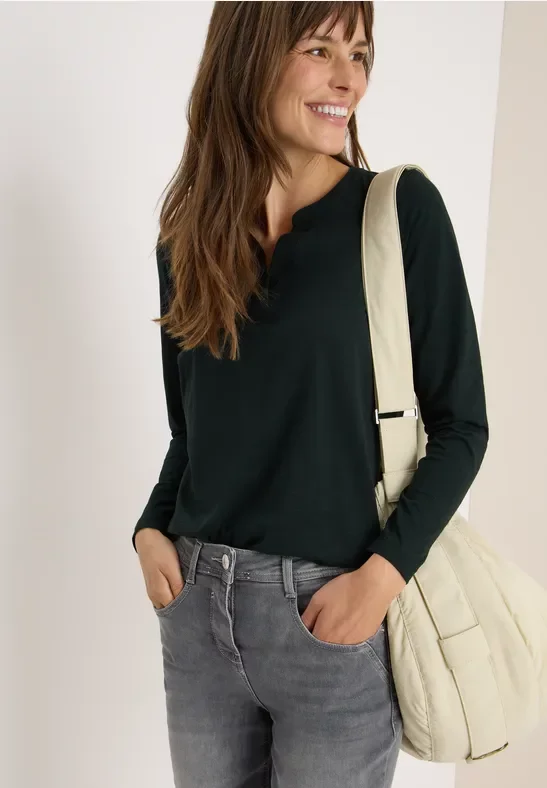 Cecil Damen Shirt im Tunika-Look in Grün, Gr: XS