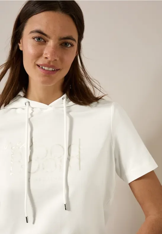 Cecil Damen T-Shirt mit Kapuze in Weiß, Gr: XXL