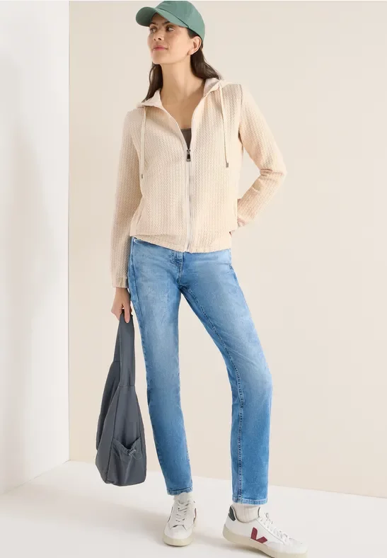 Cecil Damen Kapuzenjacke mit Struktur in Beige, Gr: M