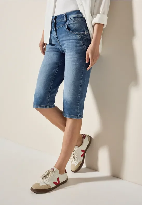 Cecil Damen Jeansshorts in Blau, Gr: 26